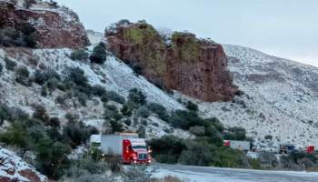 Una fuerte nevada cae en el estado de Chihuahua.