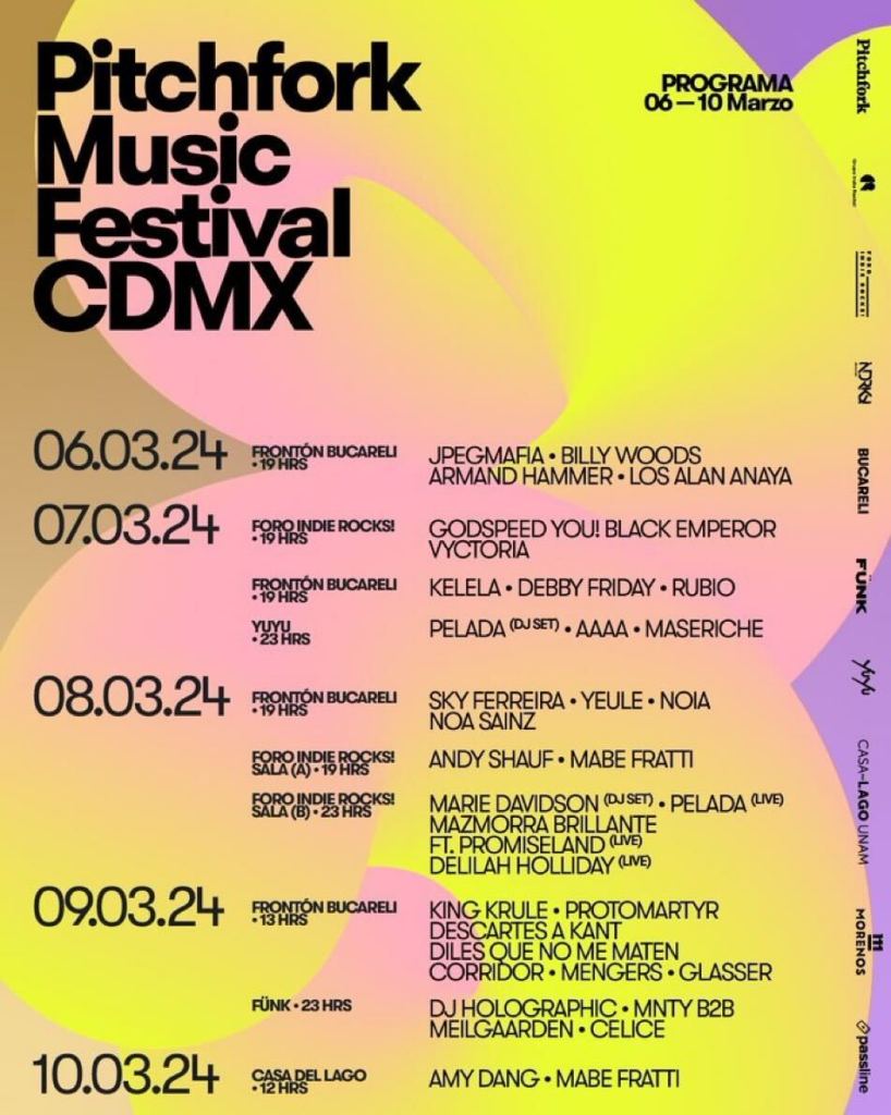Este es el cartel completo para la primera edición Pitchfork Music Festival México