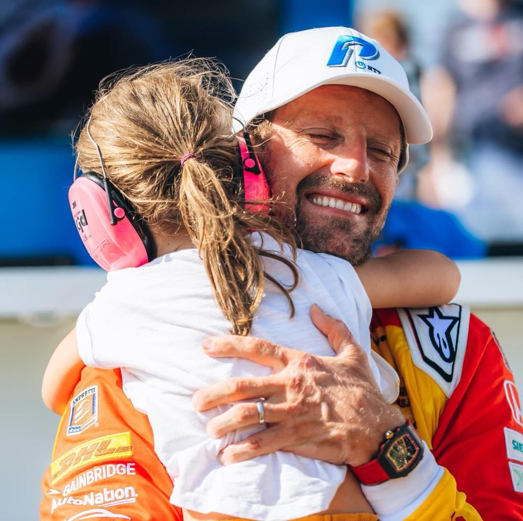 Romain Grosjean con su hija