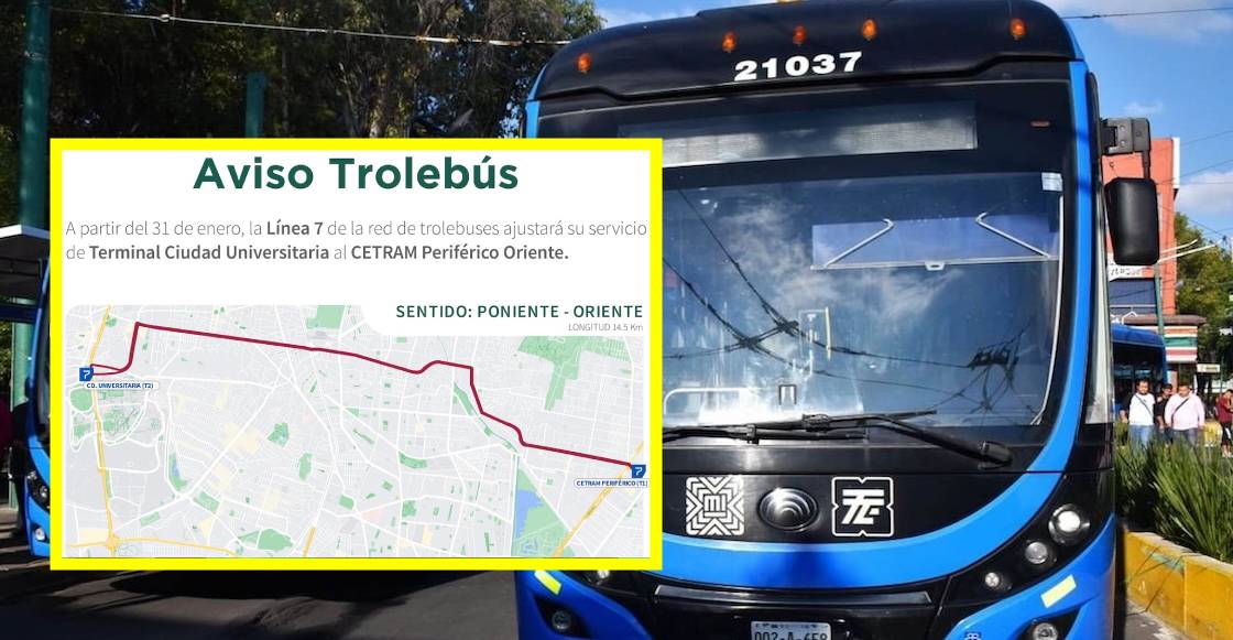 Habemus nueva ruta de la Línea 7 del Trolebús tras la reapertura de la L12 del Metro