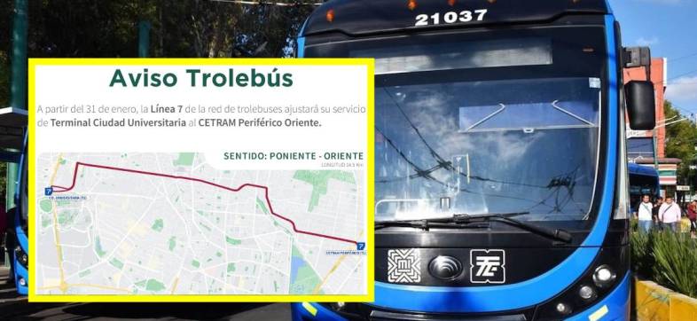 Habemus nueva ruta de la Línea 7 del Trolebús tras la reapertura de la L12 del Metro