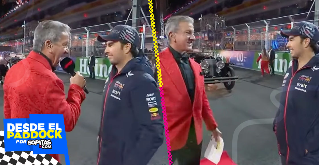 Checo Pérez y Bruce Buffer