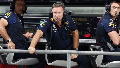 Christian Horner en el pitwall de Red Bull