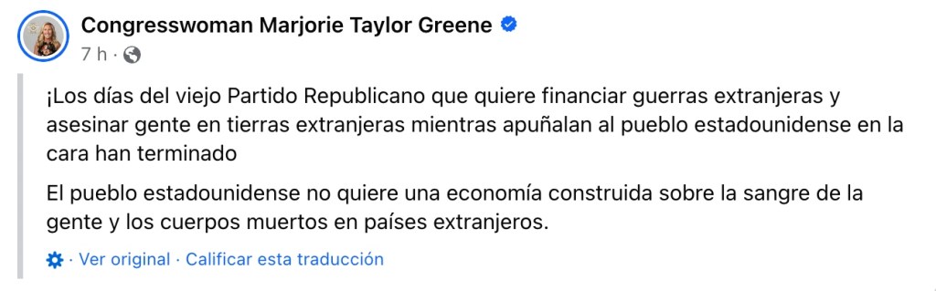 La legisladora Marjorie Taylor Greene