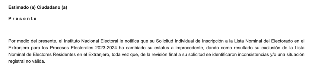 Voto en el extranjero: ¿Qué hacer si el INE eliminó tu registro?