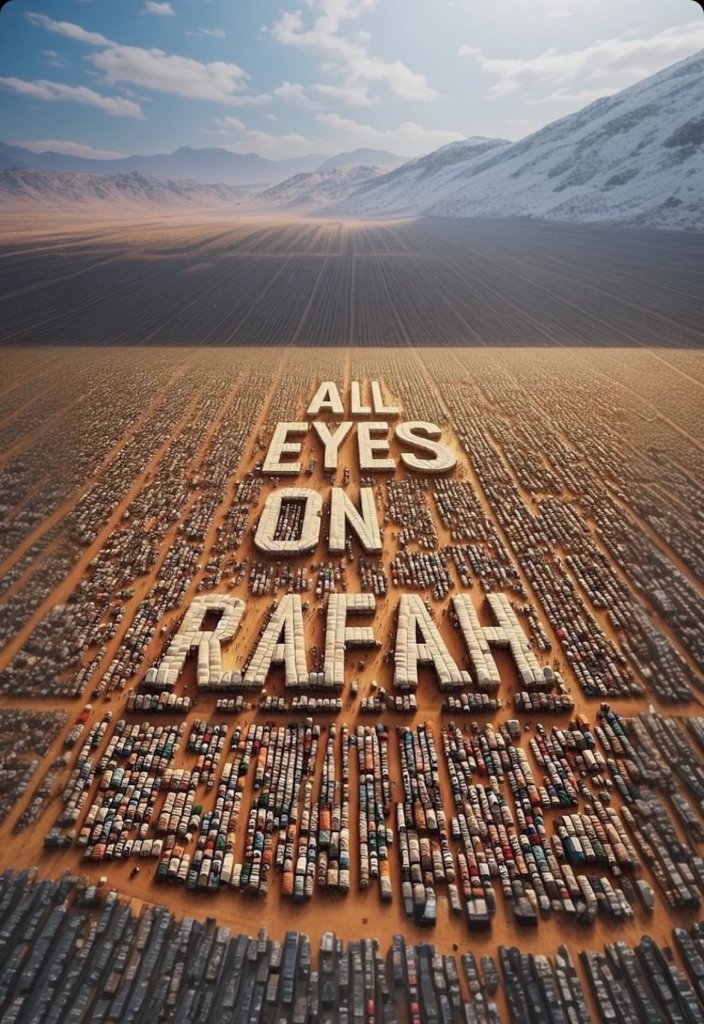 La imagen de All Eyes on Rafah compartida en redes sociales