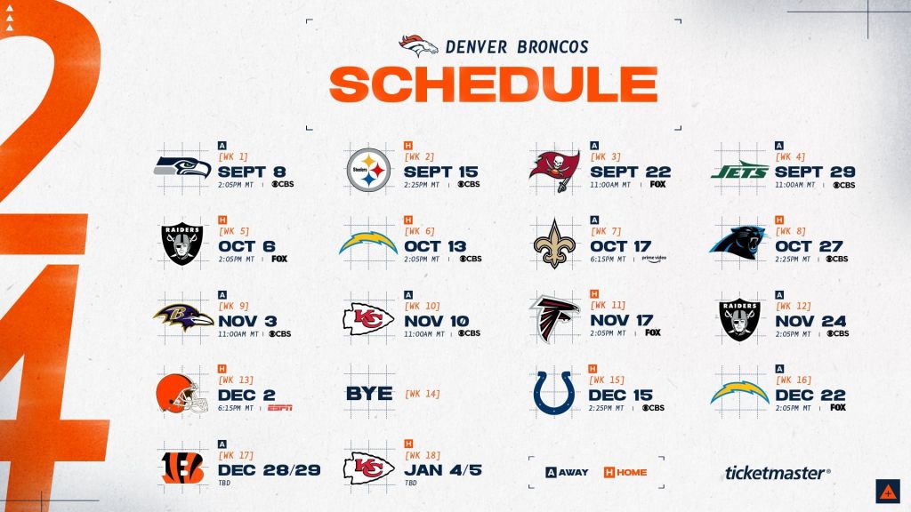 Calendario Denver Broncos