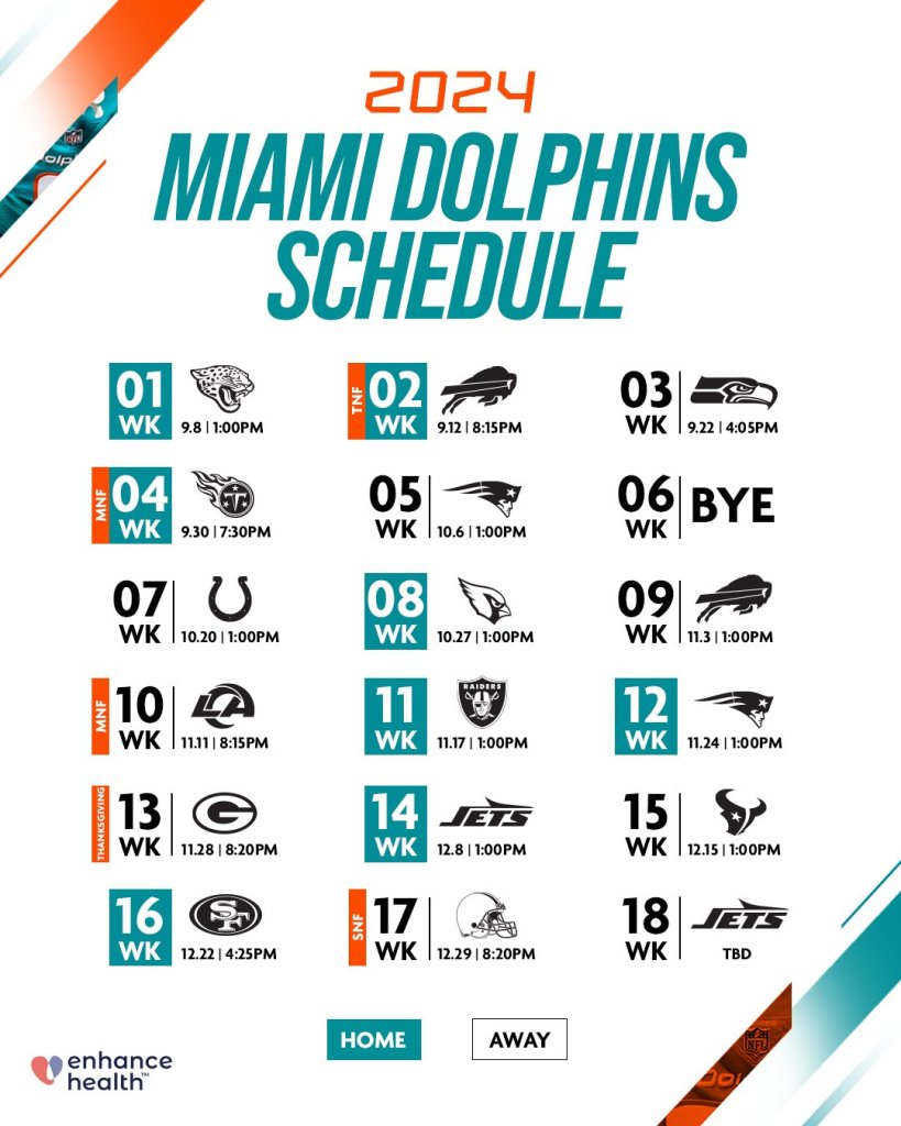 Miami Dolphins calendario 2024