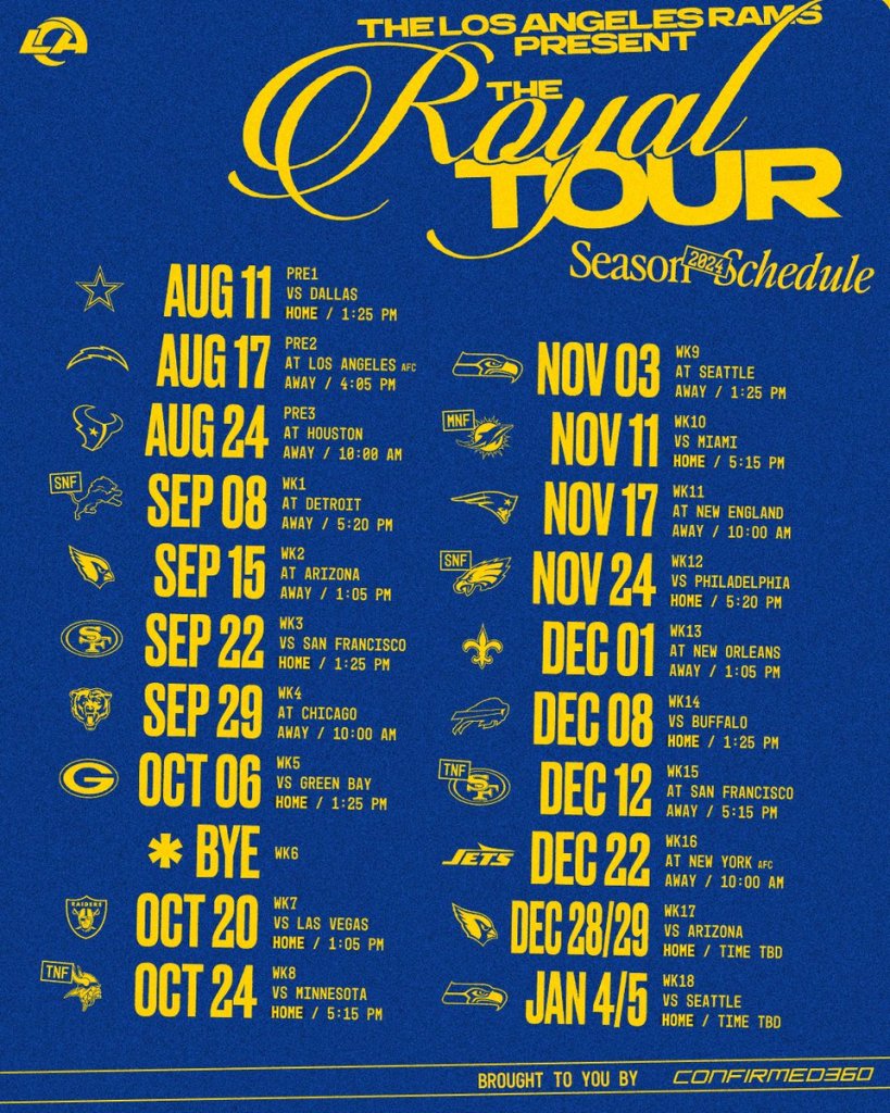 Calendario de los Rams