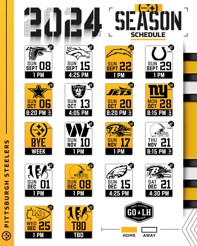 Steelers calendario 2024