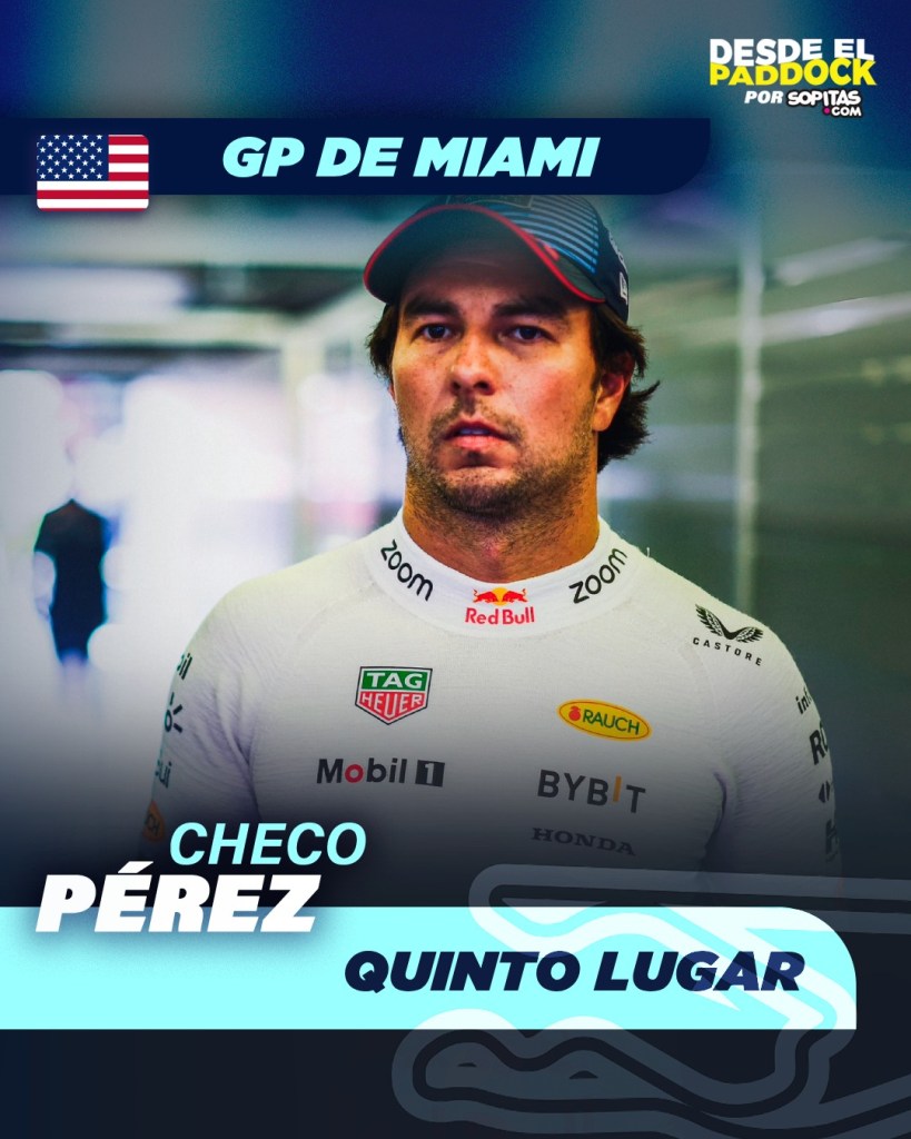 Quinto lugar de Checo Pérez en el GP de Miami