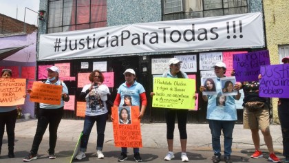 Una manifestación en la casa del feminicida de Iztacalco