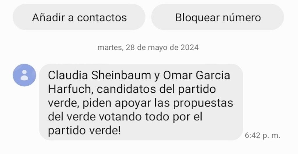 Ni tu ex te rogó tanto: Denuncian bombardeo de mensajes de texto y llamadas del Partido Verde antes de la veda