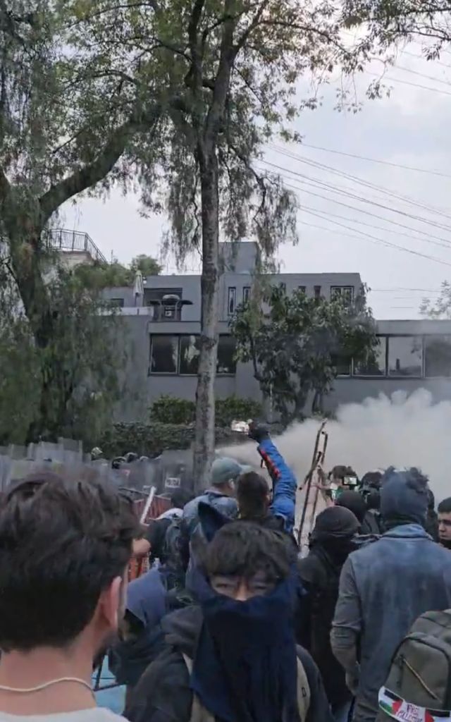 La protesta pro Palestina en la embajada de Israel