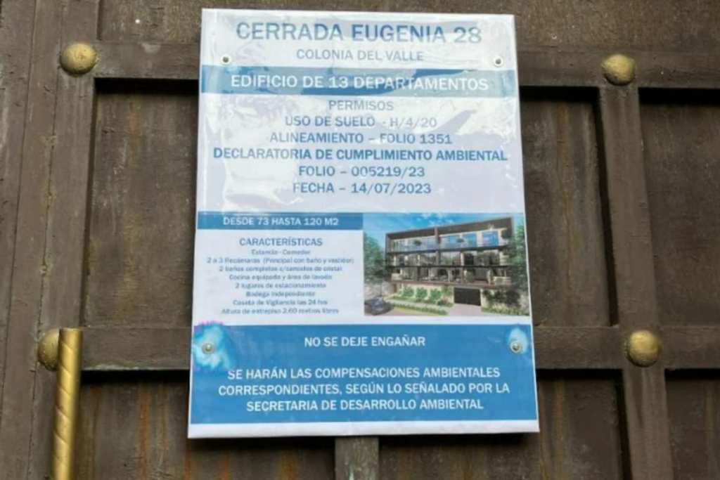 El aviso que la inmobiliaria pega en las zonas