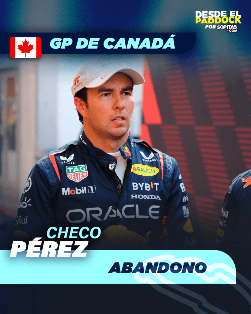 Checo Pérez abandonó el GP de Canadá