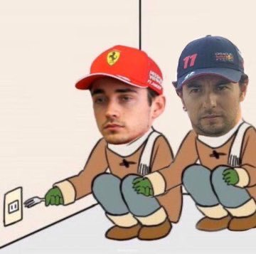 Charles Leclerc y Checo Pérez