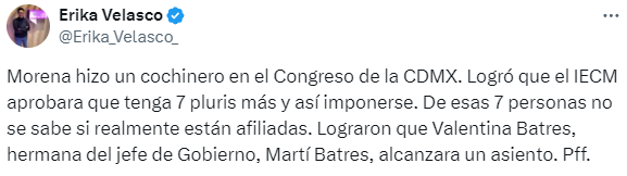 ¿Qué está pasando con el  Congreso de CDMX y los 7 lugares extras que le dieron a Morena?