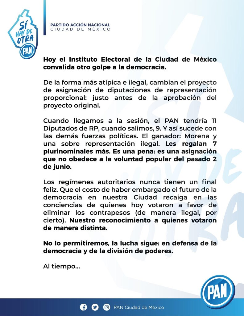 ¿Qué está pasando con el  Congreso de CDMX y los 7 lugares extras que le dieron a Morena?