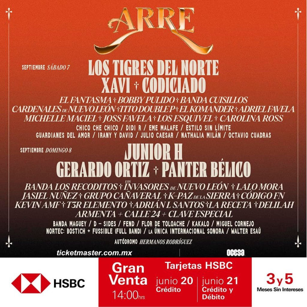 Cartel, fechas, boletos y todo lo que debes saber sobre el festival Arre 2024