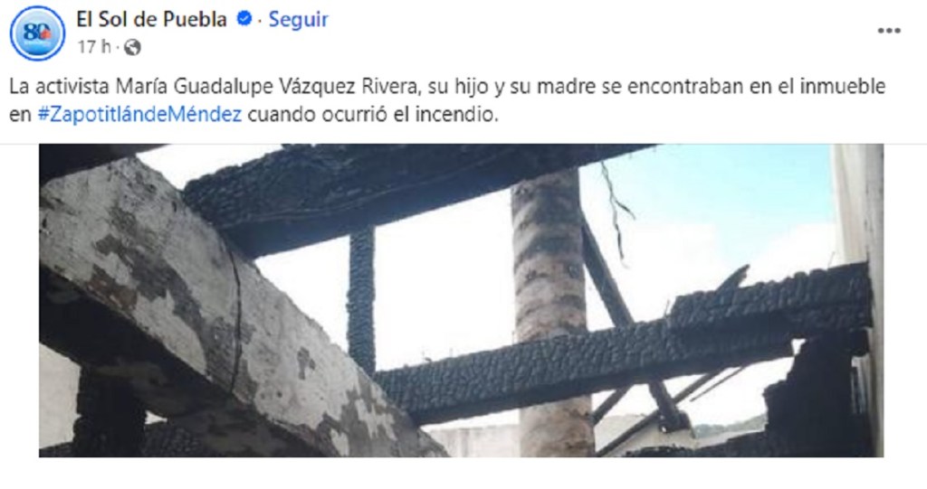 incendio casa activista zapotitlan