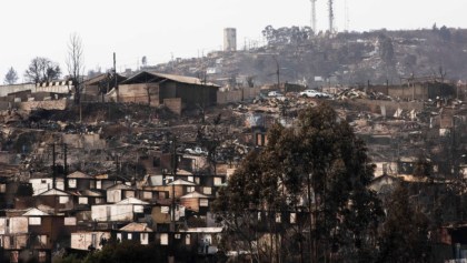 El incendio en Valparaiso, Chile