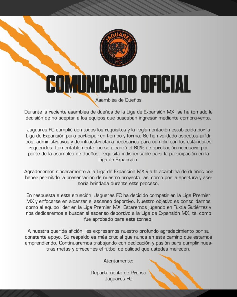 Rregreso Jaguares Chiapas 