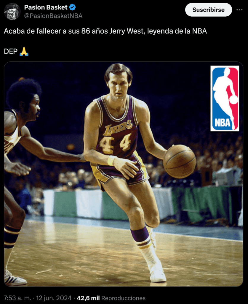 Muere Jerry West, el jugador que inspiró el logo de la NBA