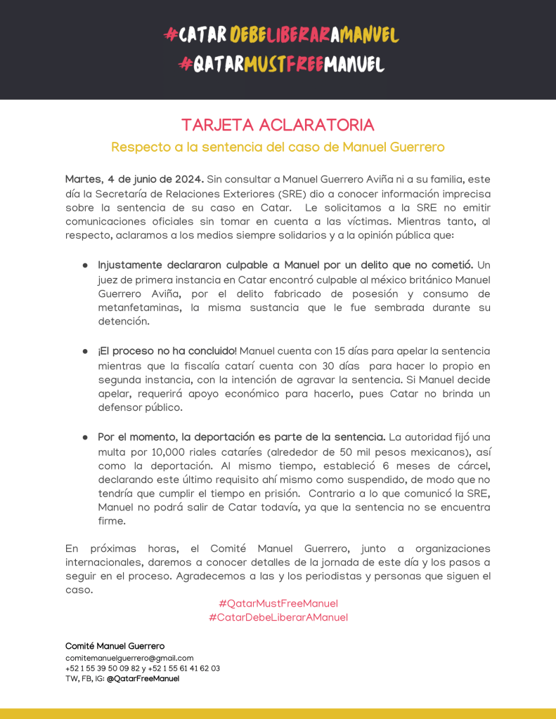 La sentencia en contra de Manuel Guerrero en Qatar