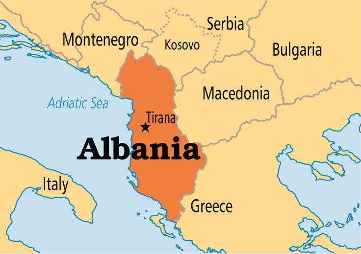 Mapa de Albania