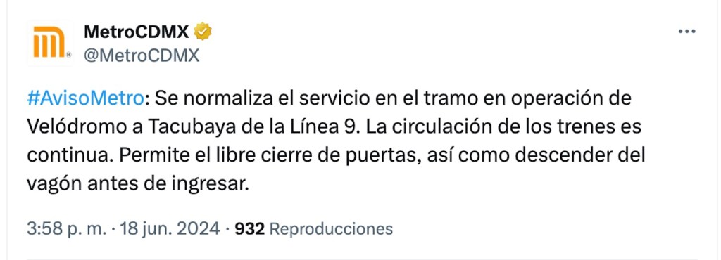 ¡Ouch! Desalojo en la estación Chabacano de la Línea 9 del Metro