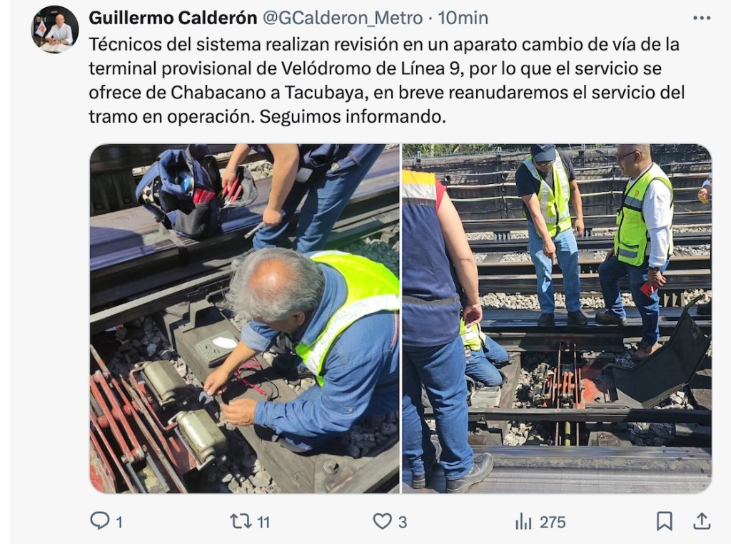 ¡Ouch! Desalojo en la estación Chabacano de la Línea 9 del Metro