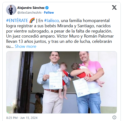 La historia de la primera pareja homoparental que registra bebés de vientre subrogado en Jalisco