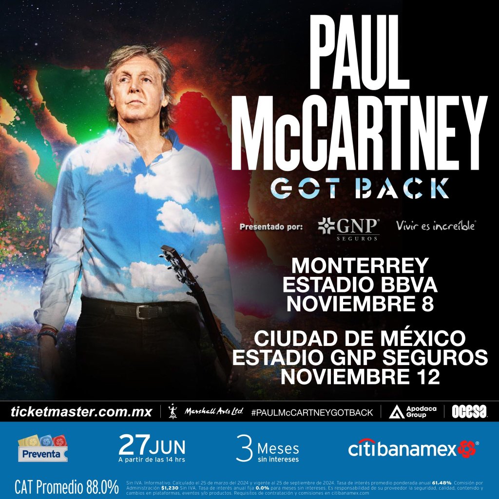 Paul McCartney anuncia conciertos en CDMX y Monterrey: Fechas, venues, boletos y más