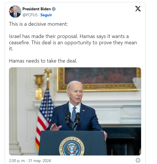 Franja de Gaza: Plan de Biden para poner fin al conflicto entre Israel y Hamás