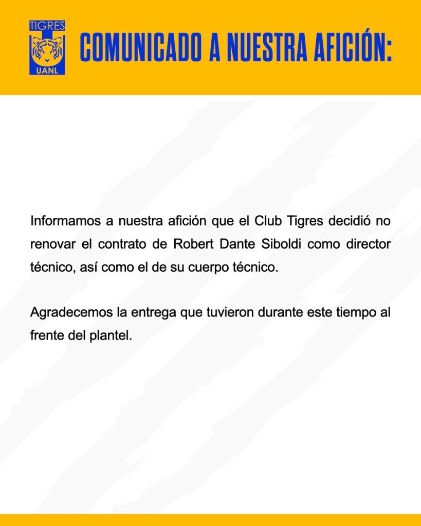 El comunicado de Tigres