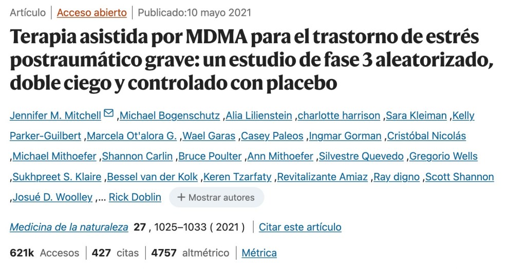 El estudio sobre la terapia con MDMA en Estados Unidos