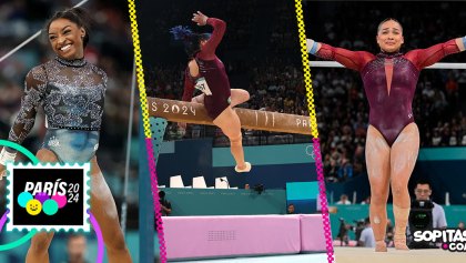 Alexa Moreno, Natalia Escalera y Simone Biles