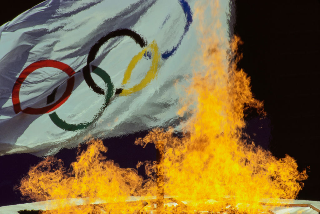 La bandera Olímpica en la Ceremonia de Inauguración de Seúl en 1988 