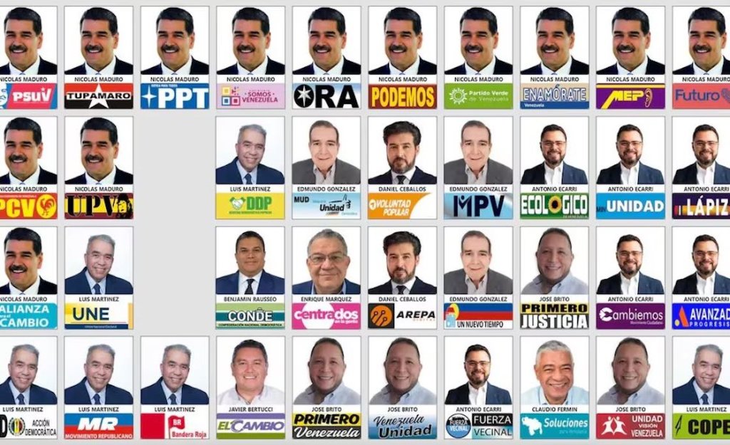 Así luce la boleta de las elecciones de Venezuela.