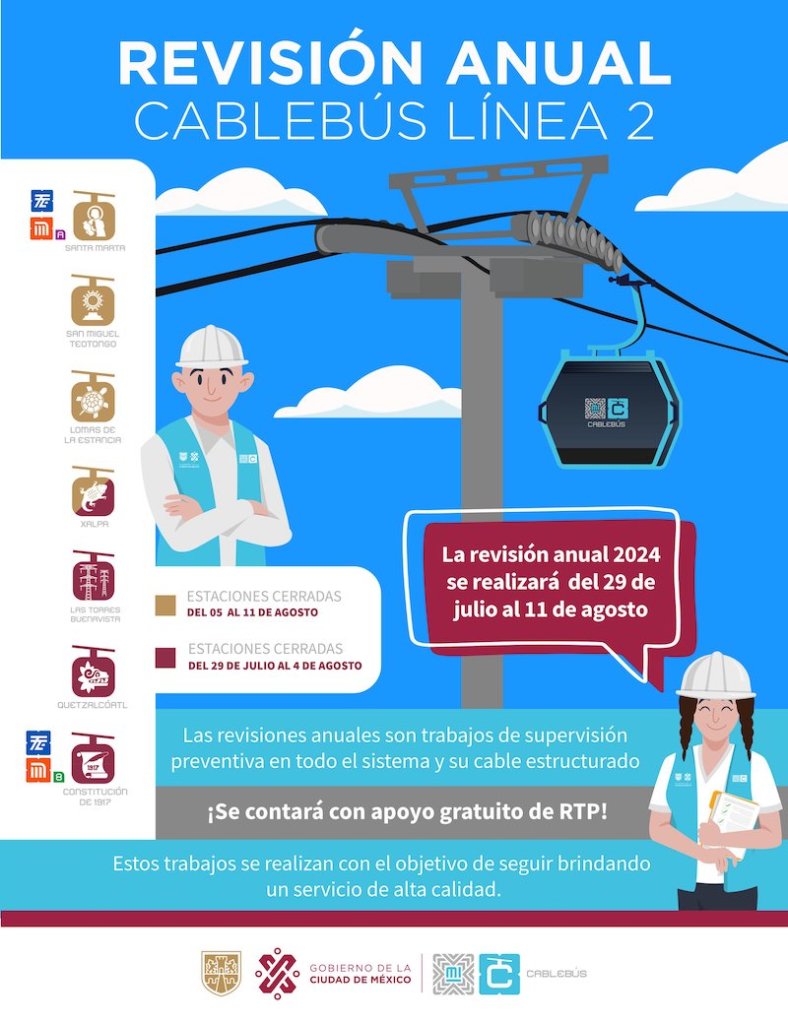 Cablebús de CDMX: Fechas y todo lo que tienes que saber del cierre de las líneas 1 y 2