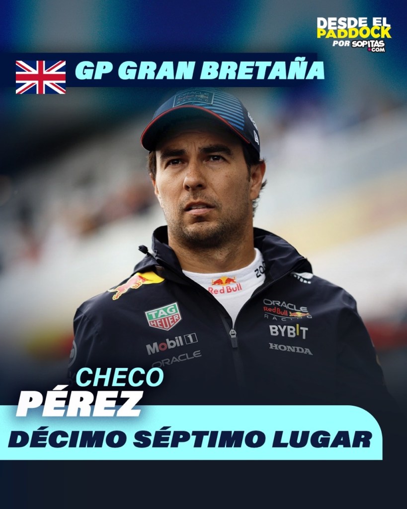 Checo Pérez quedó lejos del podio en Silverstone 