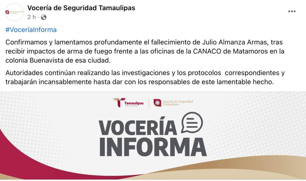 El asesinato del presidente de la CANACO en Tamaulipas