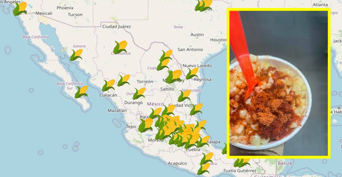 Échale un ojo, participa y califica el mapa de elotes y esquites en México: Preparados con chile del que pica