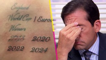 Fan de Inglaterra insiste en tatuarse que su país será campeón antes de las finales