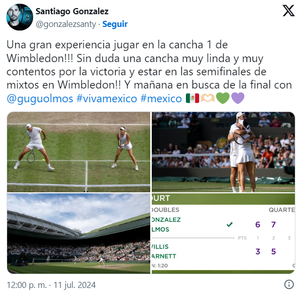 Giuliana Olmos y Santiago González en Wimbledon 2024