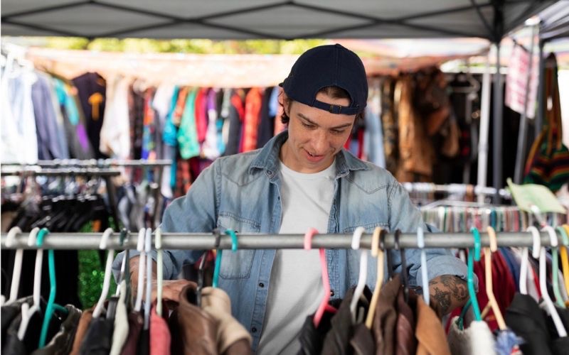 hombre comprando ropa