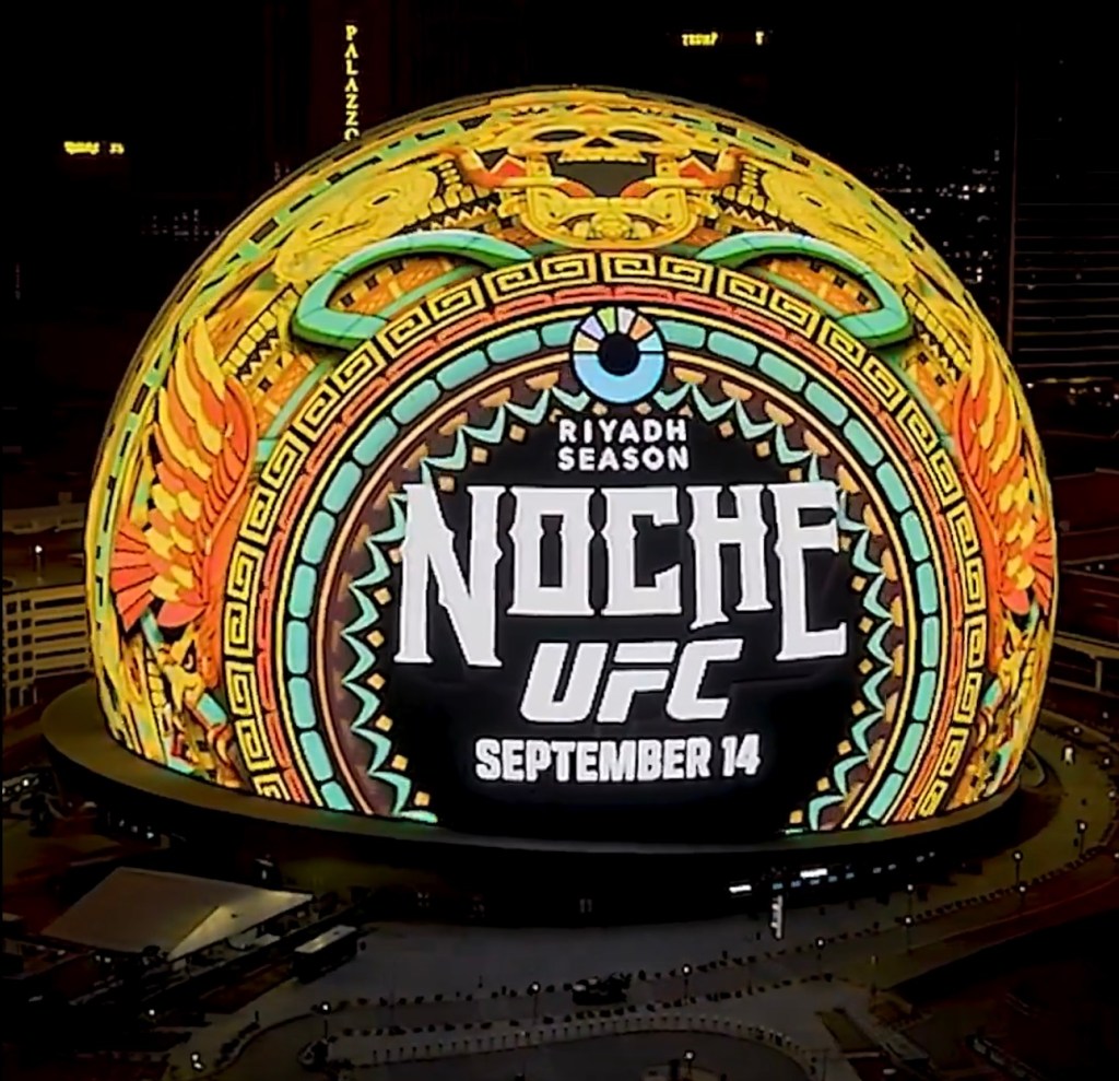 Así se ve The Sphere para la Noche UFC de septiembre