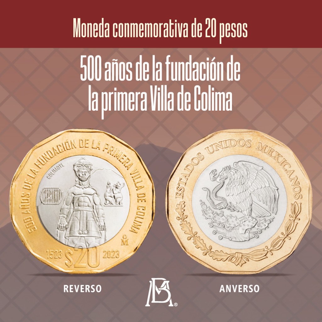 Los dos lados de la nueva moneda de 20 pesos.