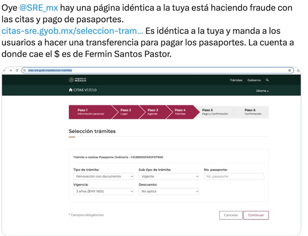 Tips para que evites las páginas falsas y no caigas en un fraude para sacar tu pasaporte de SRE